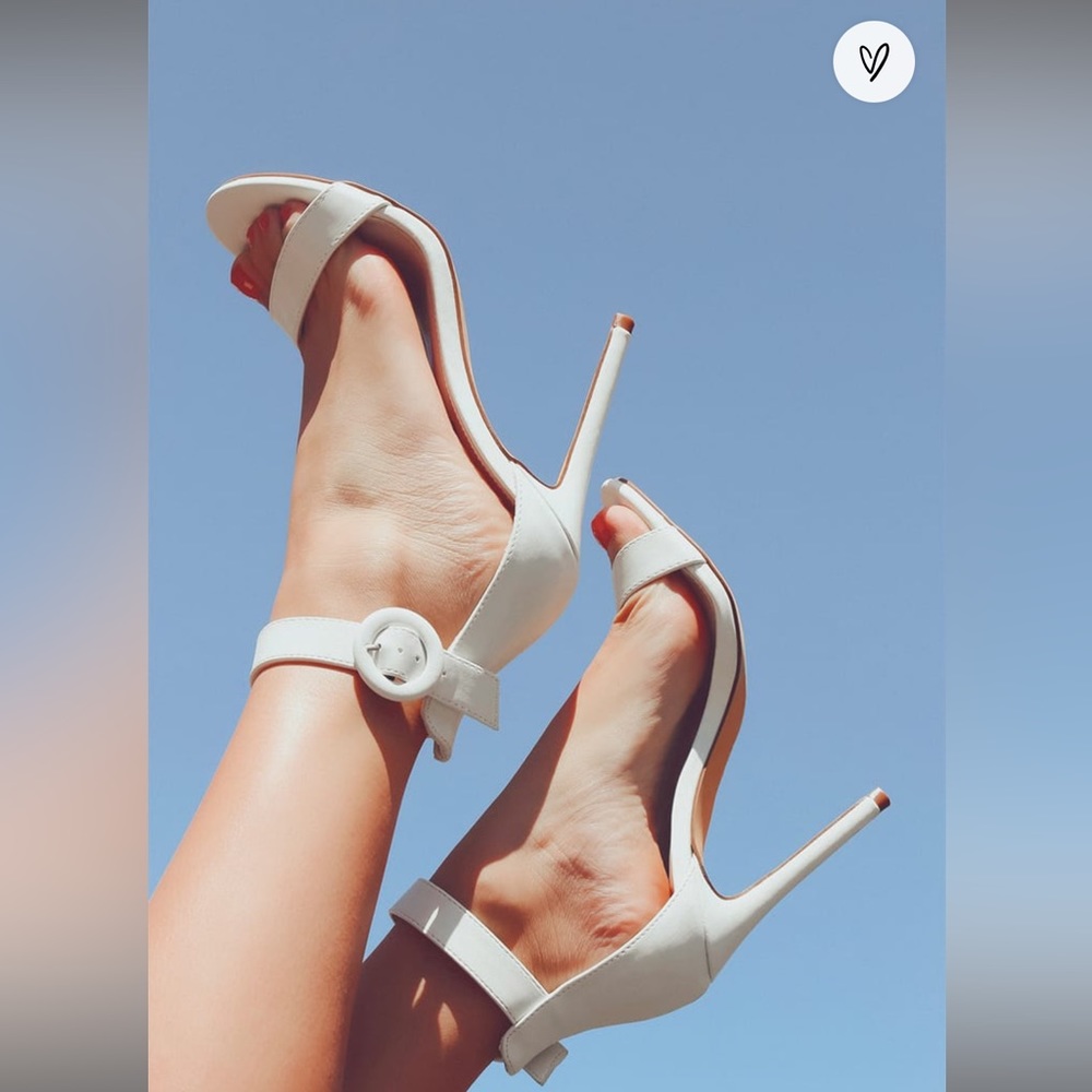 Lulus White Ankle Strap Heels